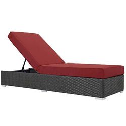 Sojourn Outdoor Patio Sunbrella® Chaise Lounge EEI-1862-CHC-RED