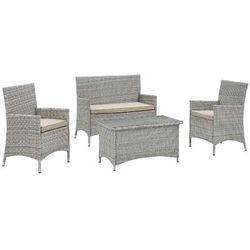 Bridge 4 Piece Outdoor Patio Patio Conversation Set EEI-2212-LGR-BEI