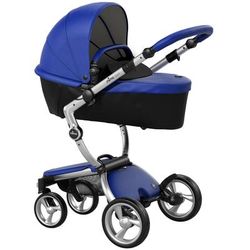 Mima Xari Complete Stroller, Silver - Royal Blue / Black