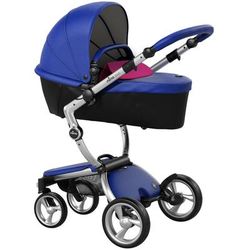 Mima Xari Complete Stroller, Silver - Royal Blue / Magenta
