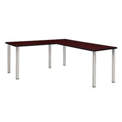 "Kee 60" L-Desk w/ 42" Return, Mahogany/Chrome - Regency ML602442MHBPCM"