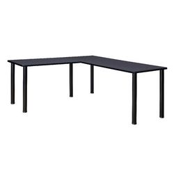 "Kee 72" L-Desk w/ 42" Return in Grey/Black - Regency ML722442GYBPBK"