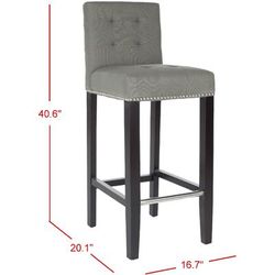 Thompson Bar Stool in Sea Mist/Espresso - Safavieh MCR4505D