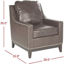 Colton Club Chair in Antique Brown/Espresso - Safavieh MCR4570C