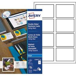 Lot De 80 Cartes De Visite Recto/verso 85x54 250g/m² - Avery