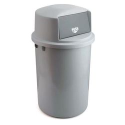 Conteneur Avec Couvercle 126l Volet Abattant Gris - Vepabins