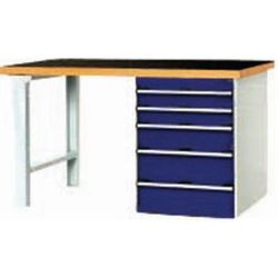 bott 1 établi fixe cubio combi avec 5 tiroirs - largeur 150 cm - arphénol