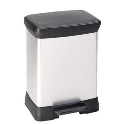 Poubelle À Pédale Decobin 30l Argent/noir - Curver