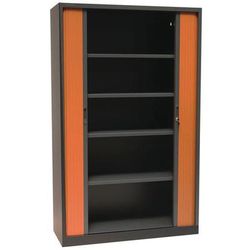 armoire à rideaux manutan 195x120x45 cm anth/merisier