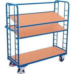 chariot haut 3 plateaux bois - 1355x550 - 500 kg - variofit