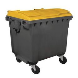 Conteneur - Corps Gris Er Couvercle Jaune - Mobil Plastic