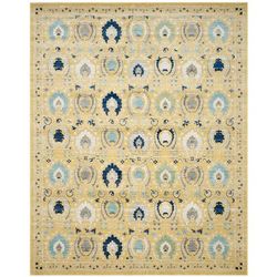 "Evoke Collection 5'-1" X 7'-6" Rug in Ivory And Blue - Safavieh EVK238C-5"