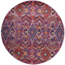 Monaco Collection 5' X 5' Round Rug in Ivory And Pink - Safavieh MNC209R-5R