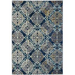 "Evoke Collection 5'-1" X 7'-6" Rug in Aqua And Ivory - Safavieh EVK228J-5"