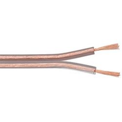 Câble de Haut-parleur transparent, Bobine de 100 m, section de 2 x 2,5 mm², cca. Longueur de câble