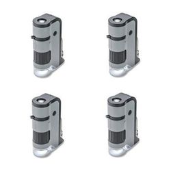 Carson MicroFlip MP-250 100-250x Pocket Microscope (4-Pack) MP-250MU