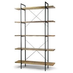 "Amrit 84.5" Wood Shelf Metal Frame Etagere Bookcase Five-shelf Media Center - Glamour Home GHDSV-1315"