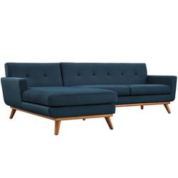 Engage Left-Facing Upholstered Fabric Sectional Sofa - East End Imports EEI-2068-AZU-SET