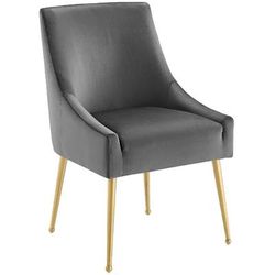 Discern Upholstered Performance Velvet Dining Chair in Gray - East End Imports EEI-3508-GRY