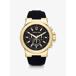 Michael Kors Oversized Dylan Gold-Tone and Silicone Watch Black One Size