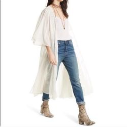 Free People Tops | Free People Duster | Color: Cream | Size: Xs