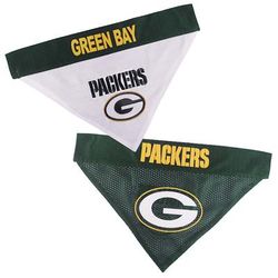 Pets First NFL NFC Reversible Bandana For Dogs, Small/Medium, Green Bay Packers