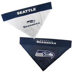 Pets First NFL NFC Reversible Bandana For Dogs, Large/X-Large, Seattle Seahawks