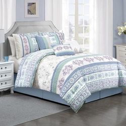 Marlo 7 Piece Comforter Set Queen Size - Elight Home 21629Q