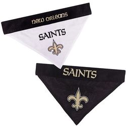 Pets First NFL NFC Reversible Bandana For Dogs, Small/Medium, New Orleans Saints