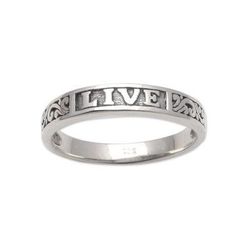 Live Swirls,'Inspirational Sterling Silver Band Ring from Bali'