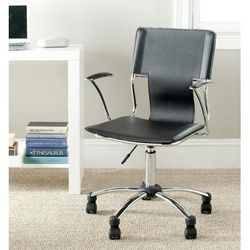 Kyler Desk Chair in Black/Silver - Safavieh FOX8511A