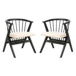 Noah Spindle Dining Chair in Black/Beige - Safavieh DCH1004A-SET2
