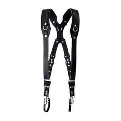 RL Handcrafts Clydesdale Pro Dual Leather Camera Harness (Medium, Black) CLY102BLK