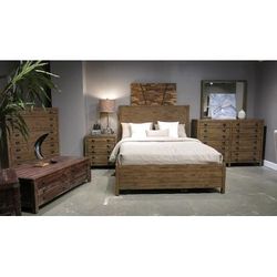 Townsend California King-size Solid Wood Panel Bed in Java - Modus 8T06L6