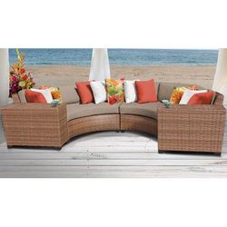 Laguna 4 Piece Outdoor Wicker Patio Furniture Set 04c in Wheat - TK Classics Laguna-04C