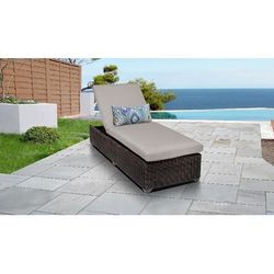 Venice Chaise Outdoor Wicker Patio Furniture in Beige - TK Classics Venice-1X-Beige