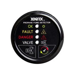 Fireboy-Xintex Propane Fume Detector w/Plastic Sensor & Solenoid Valve - Black Bezel Display P-1BS-R