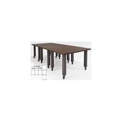 9' x 4' / 12' x 3' Rectangular Mobile Industrial Steel Leg Conference Table