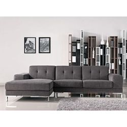 Divani Casa Forli Modern Grey Fabric Sectional Sofa w/ Left Facing Chaise - VIG Furniture VGMB-1071B-GRY-LAF