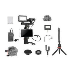 Movo Photo Smartphone Video Kit V8 with Rig, Light & 4 Microphones PHONEVIDEO KIT8