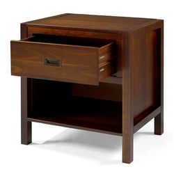 1-Drawer Classic Solid Wood Nightstand in Walnut - Walker Edison BR1DLYDNSWT