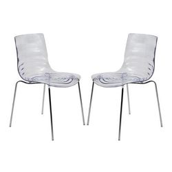 Modern Astor Plastic Dining Chair (Set of 2) - LeisureMod AC20CL2