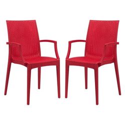 Weave Mace Indoor/Outdoor Chair (With Arms) (Set of 2) - LeisureMod MCA19R2