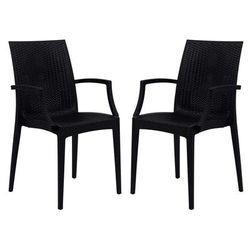 Weave Mace Indoor/Outdoor Chair (With Arms) (Set of 2) - LeisureMod MCA19BL2