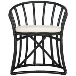 Bates Rattan Accent Chair in Black/White - Safavieh WIK6500A