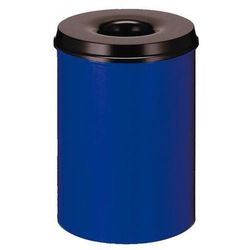 Poubelle Metal Anti Feu 50l Bleue - Vepabins