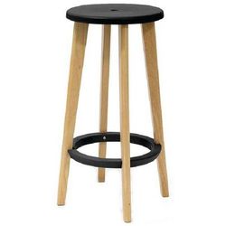 Tabourets Woody Pied Hêtre Assise Noire - Meet By Paperflow