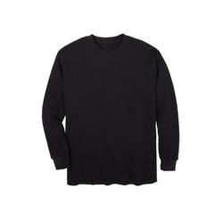 Men’s Big & Tall Waffle-knit Thermal Crewneck Tee by KingSize in Black (Size 2XL) Long Underwear Top
