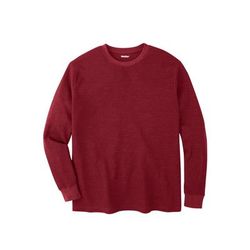 Men’s Big & Tall Waffle-knit Thermal Crewneck Tee by KingSize in Rich Burgundy (Size XL) Long Underwear Top