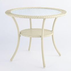 Roma All-Weather Resin Wicker Bistro Table by BrylaneHome in White Patio Furniture